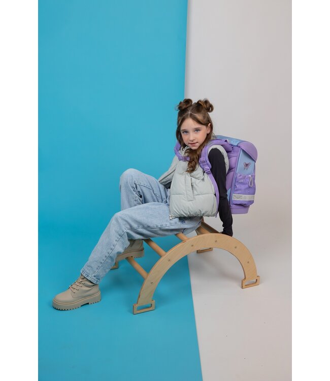 Belmil CLASSY Schulrucksack-Set Purple Blue Butterfly