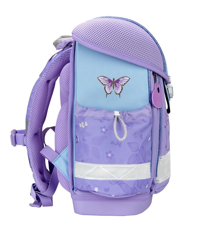 Belmil CLASSY Schulrucksack-Set Purple Blue Butterfly