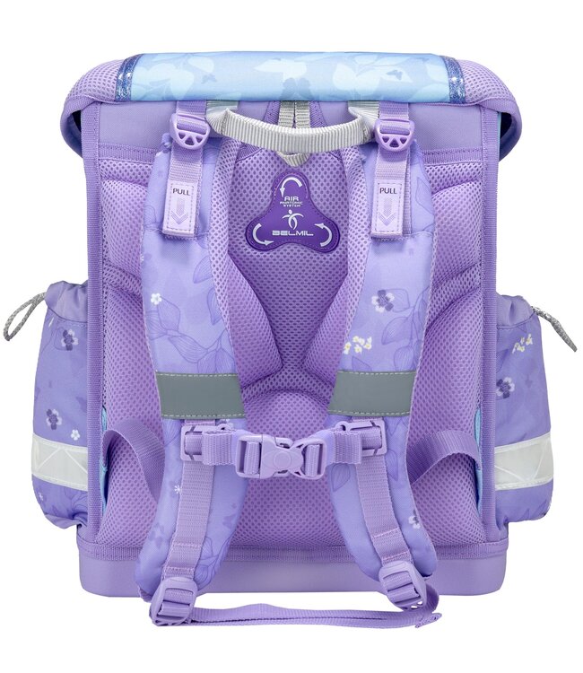 Belmil CLASSY Schulrucksack-Set Purple Blue Butterfly
