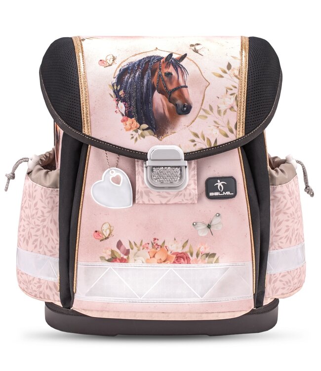 Belmil CLASSY Schulrucksack-Set Horse Chestnut