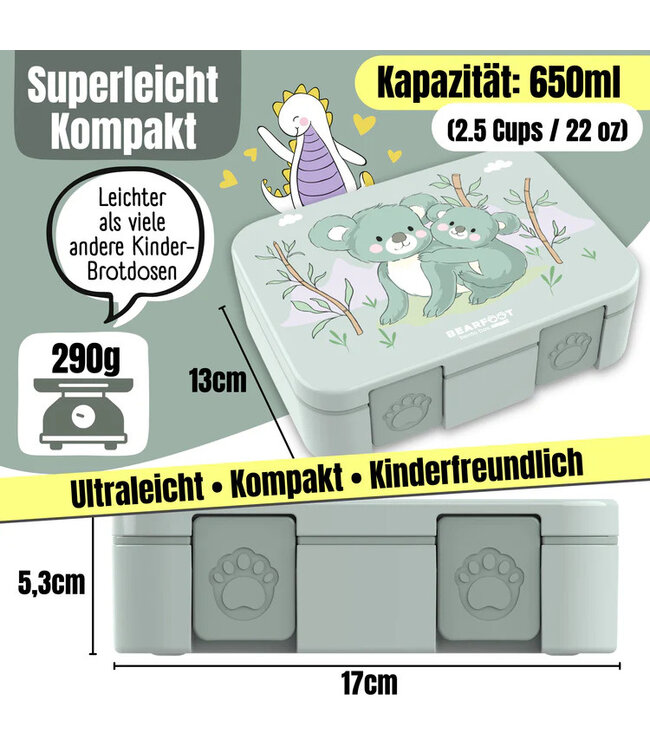 Bearfoot Brotdose Bento box COMPACT Koala Salbei