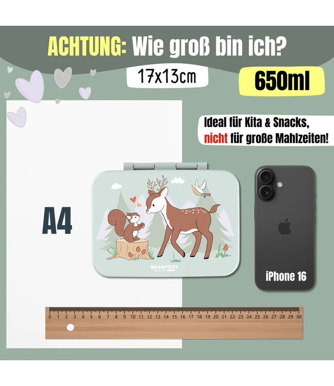 Bearfoot Brotdose Bento box COMPACT Reh Salbei