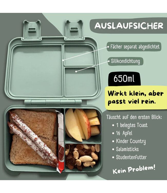 Bearfoot Brotdose Bento box COMPACT Reh Salbei