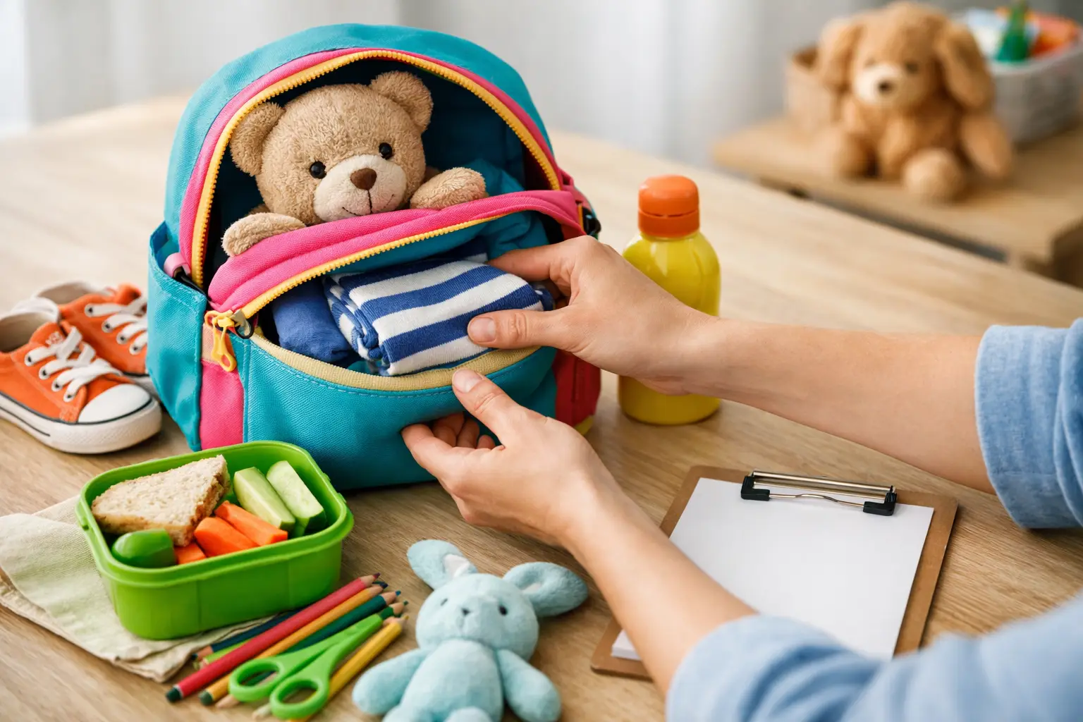Kindergarten-Tasche packen - Checkliste
