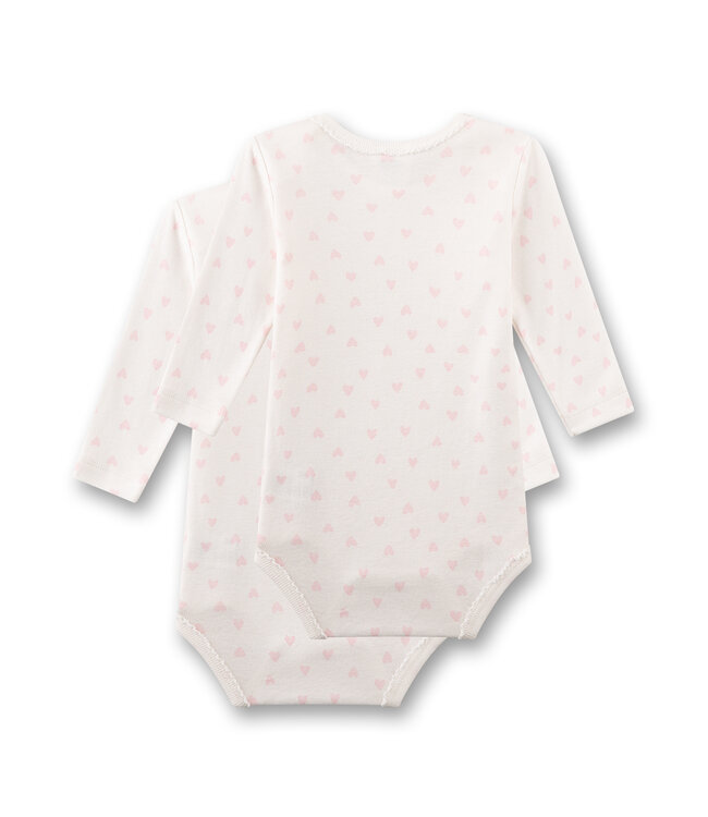 Sanetta Mädchen Body 2er Pack langarm weiss Herzen