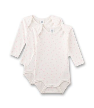 Sanetta Mädchen Body 2er Pack langarm weiss Herzen