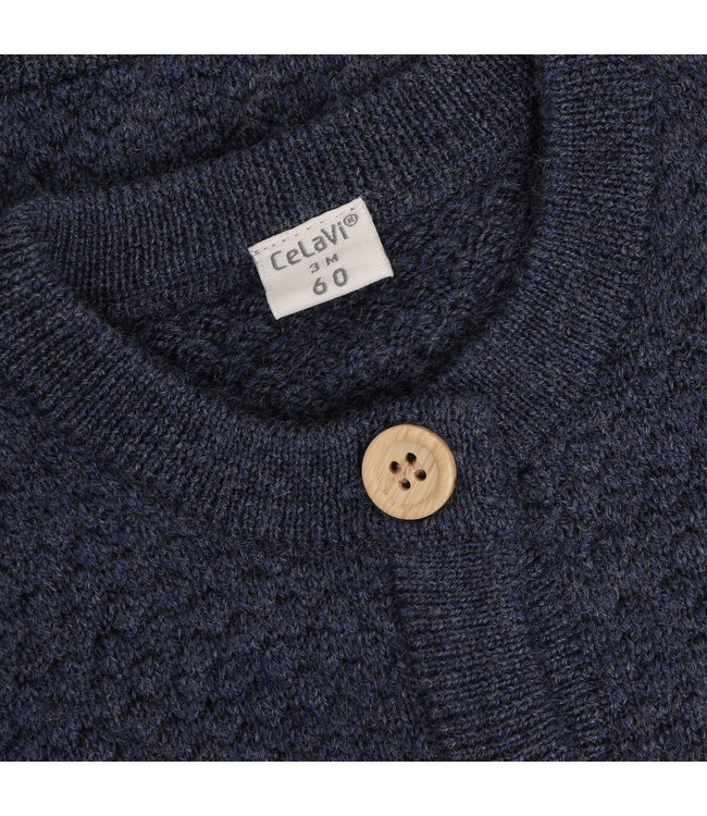 CeLaVi Woll Strickjacke Ombre Blue Melange