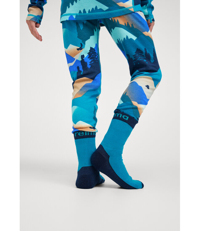 Reima Kinder Ski Socken Villalla Aquatic Blue