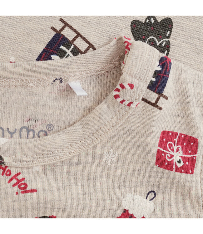 Minymo Weihnachst Strampler Beige Melange