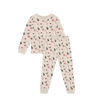 Minymo Weihnachst Pyjama Beige Melange