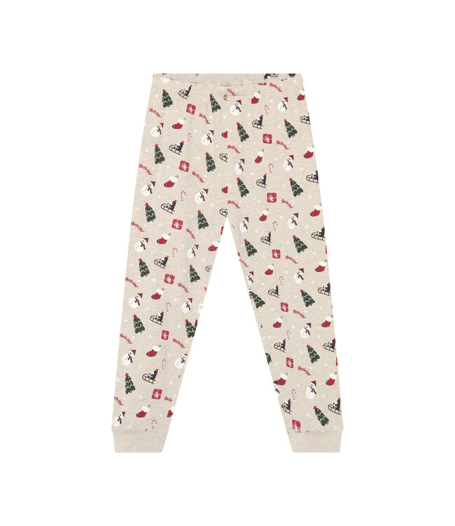 Minymo Weihnachst Pyjama Beige Melange