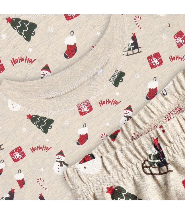 Minymo Weihnachst Pyjama Beige Melange