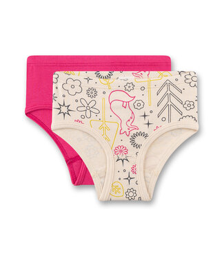 Sanetta Mädchen-Slips (Doppelpack) pink und beige