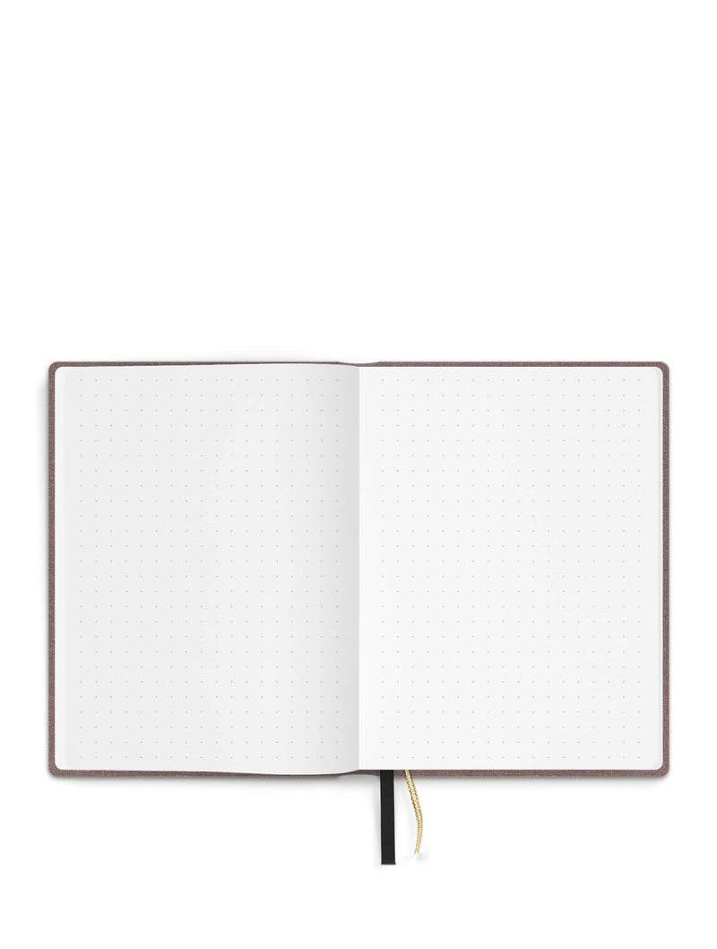 Linen travel Journal - dotted grid - Old Pink