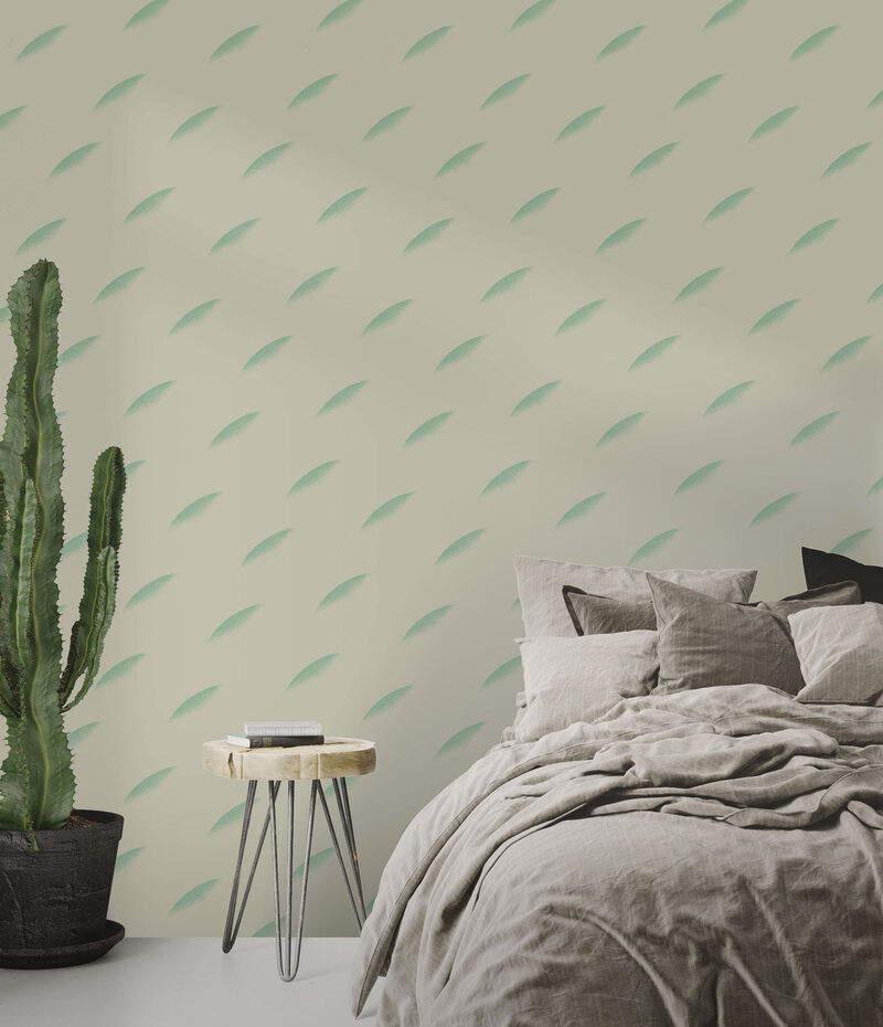 Pattern wallpaper on a roll - Loua - Clouds Green