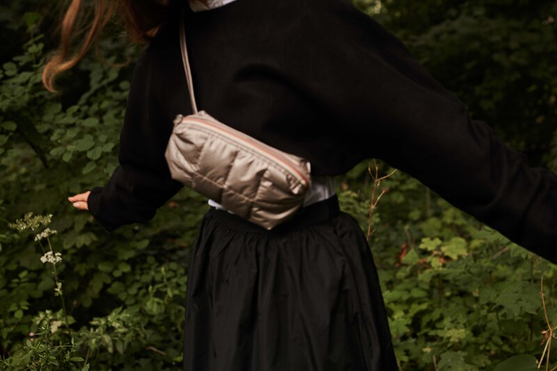 Cilou puffy belt bag  -  Greige Gold