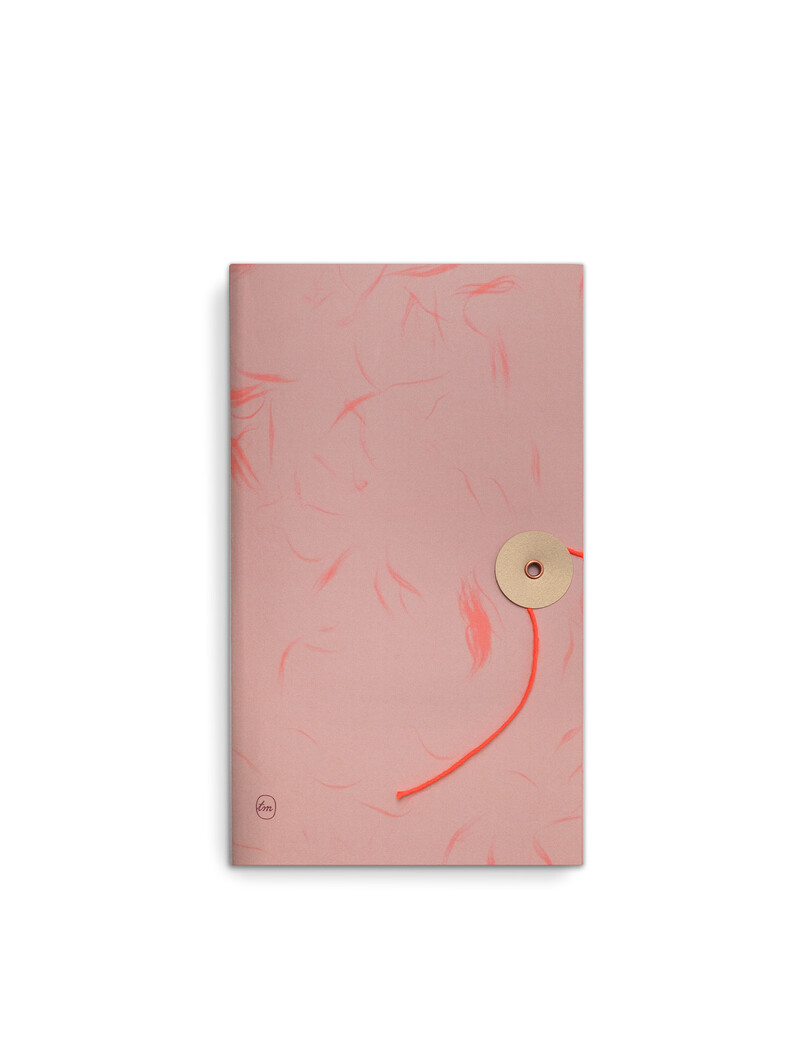 Notebook with Japanese closure - Coral Feathers