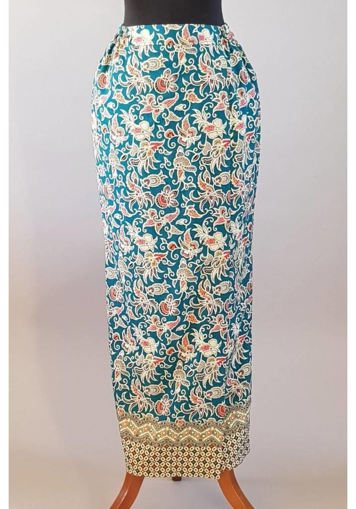 Kebaya elegant turquoise 3/4 mouw met bijpassende sarong