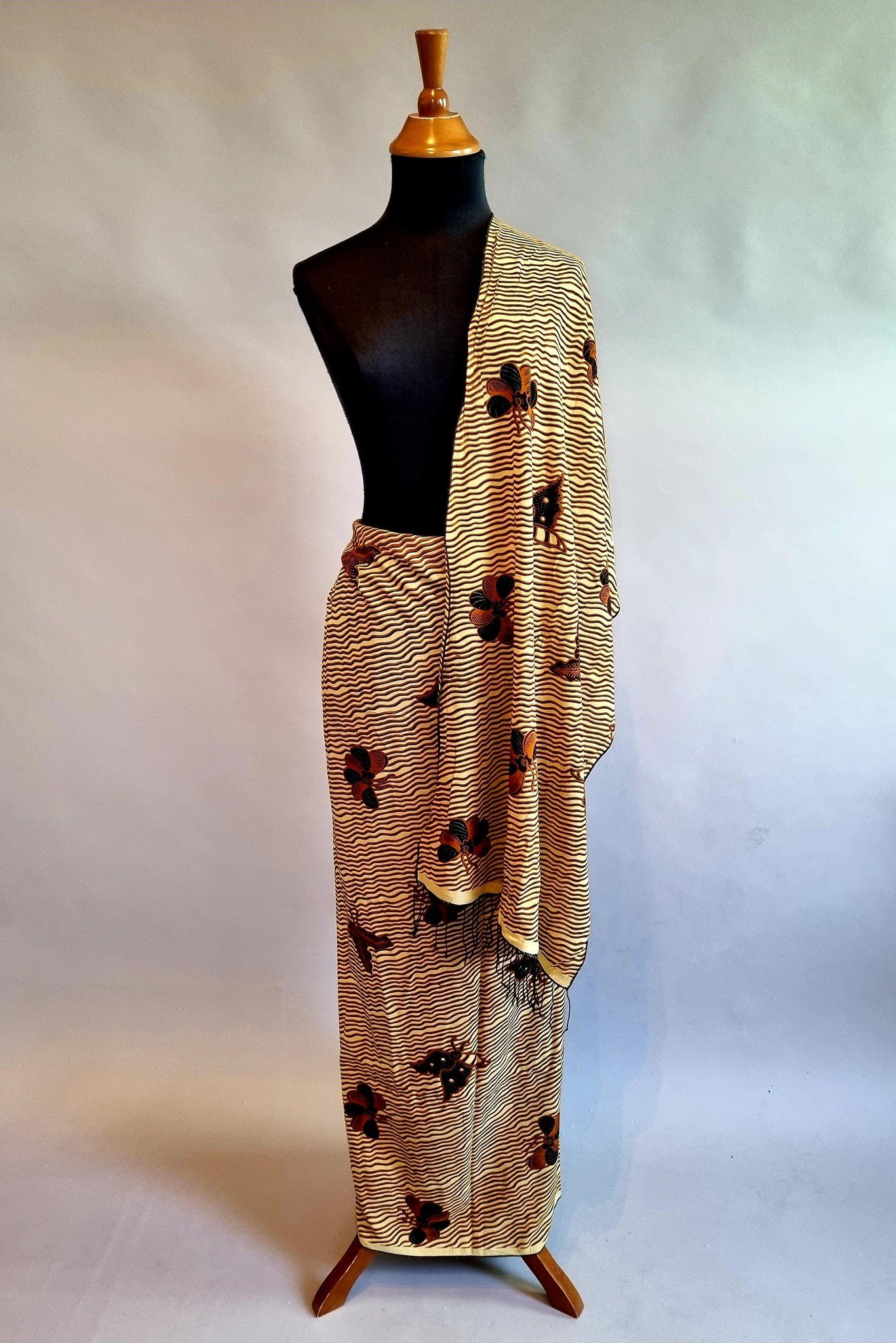 vliegtuig Schaken Booth Batik stof met bijpassende selendang 1110-01 - Aryani Collection