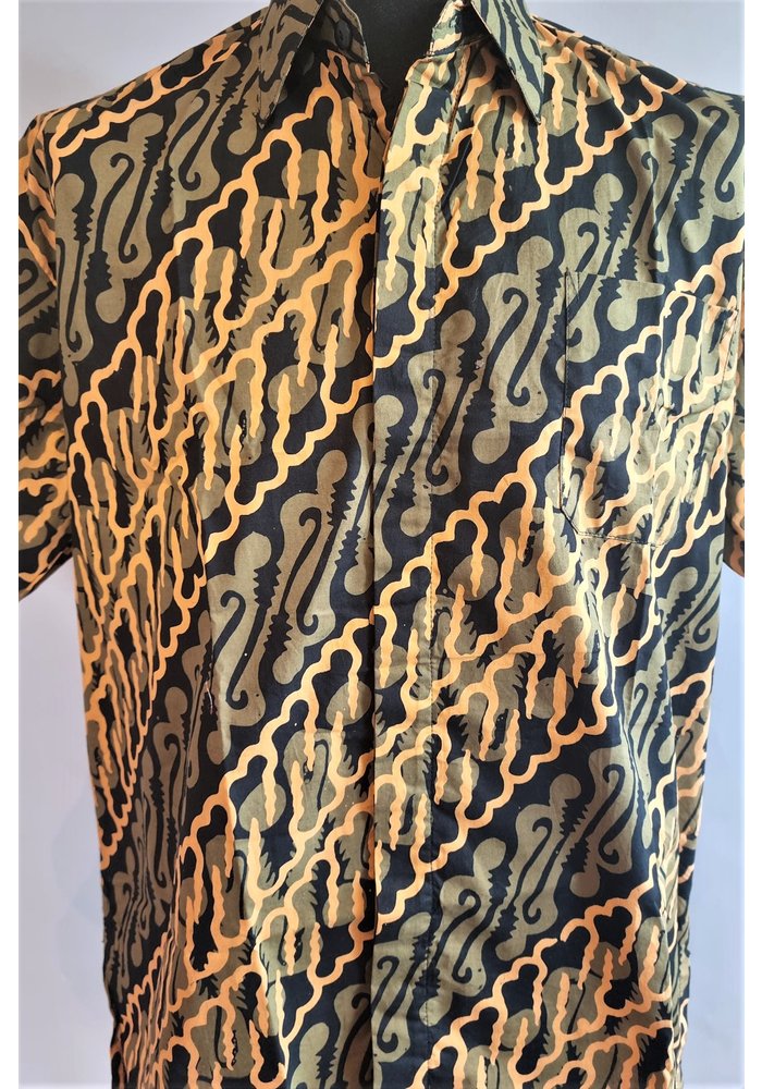 Batik overhemd korte mouw 1609-14
