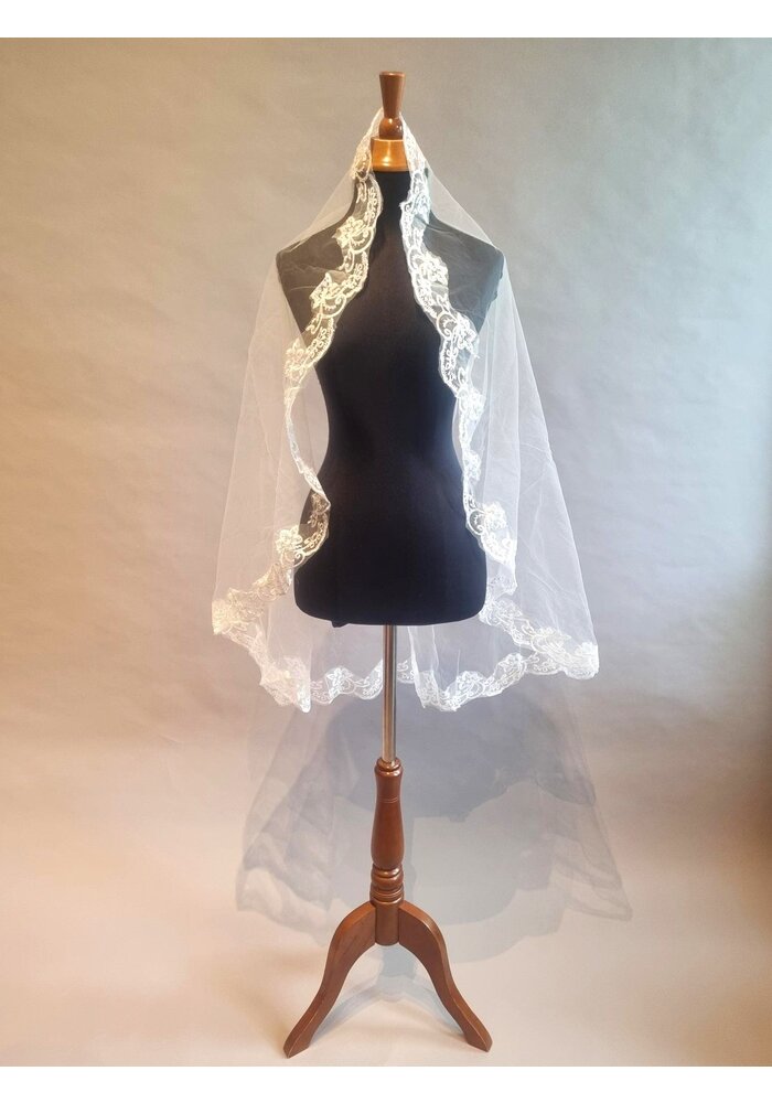 Bruidssluier puur wit