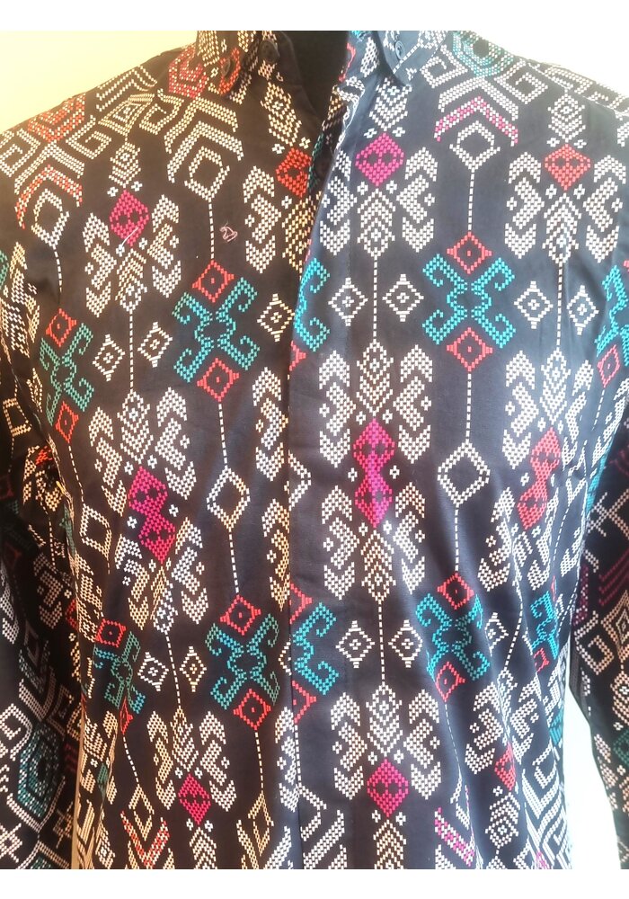 Batik overhemd lange mouw 0109-01