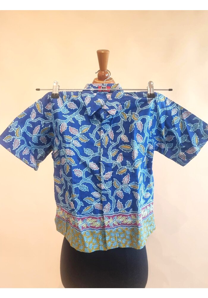Kinder batik overhemd korte mouw 2409-05
