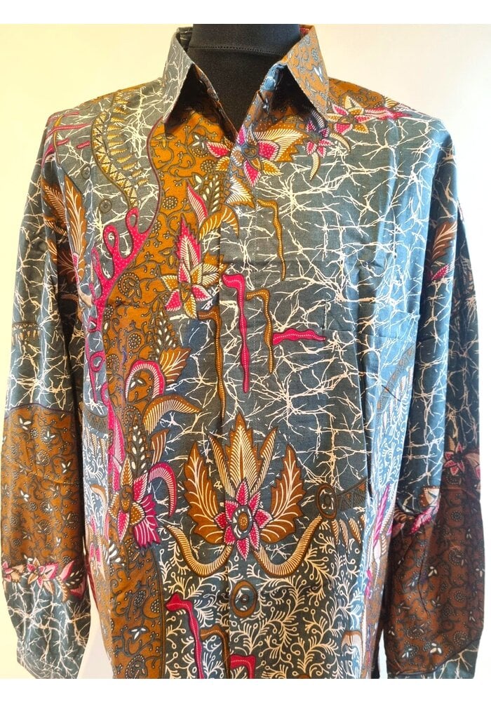 Batik overhemd lange mouw 0910-01