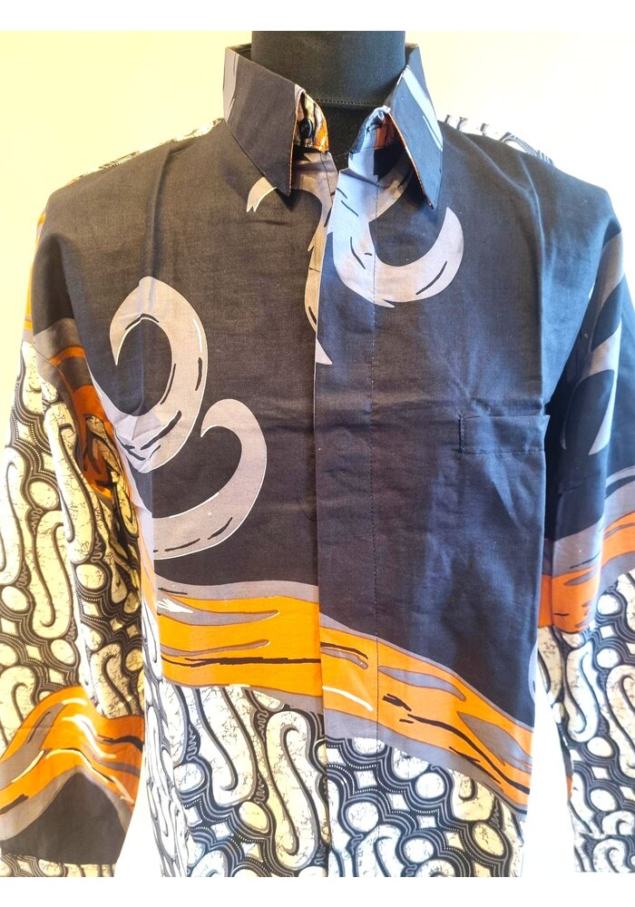 Batik overhemd lange mouw 0910-06