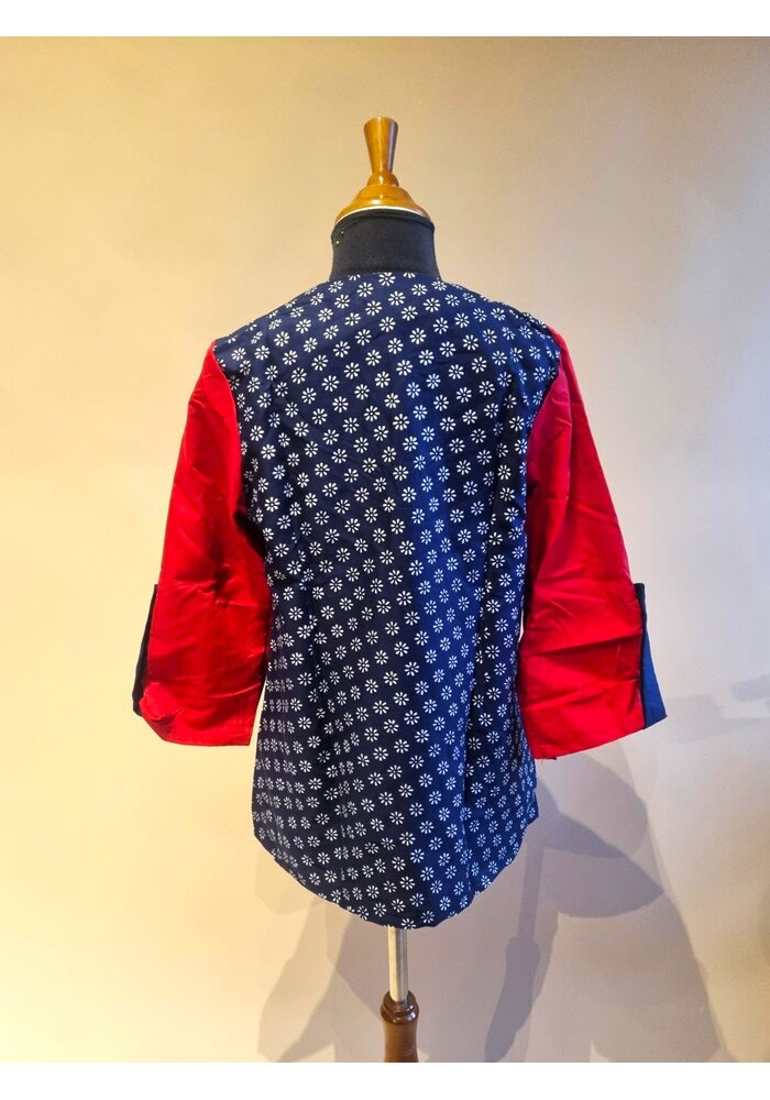 Blouse navy rood