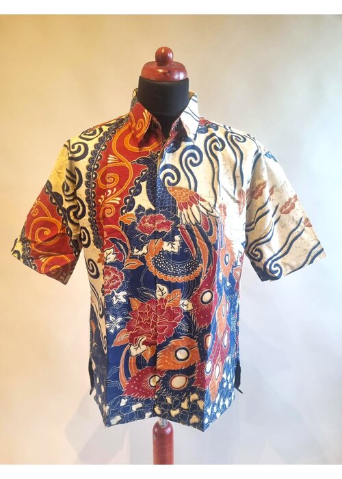 Batik overhemd korte mouw 2602-04