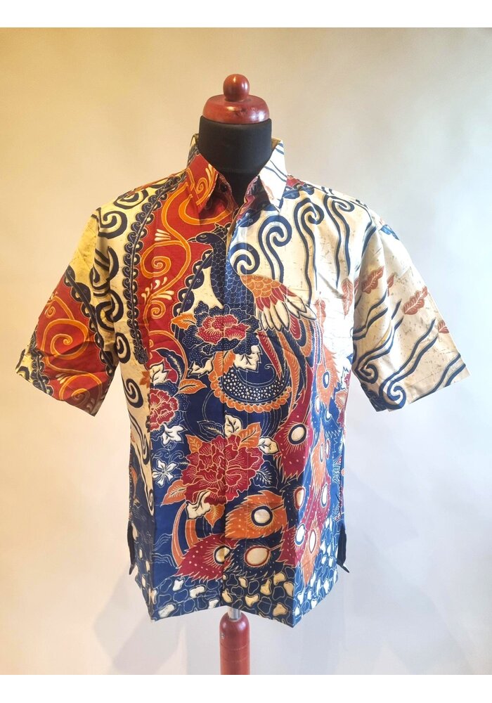 Batik overhemd korte mouw 2602-04