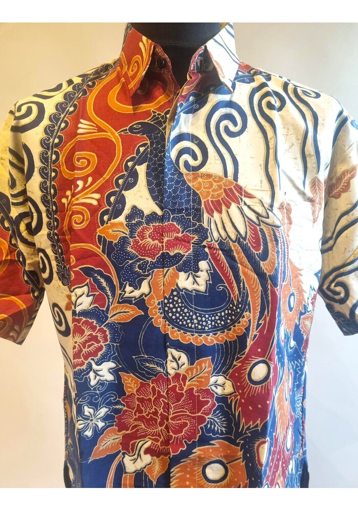Batik overhemd korte mouw 2602-04