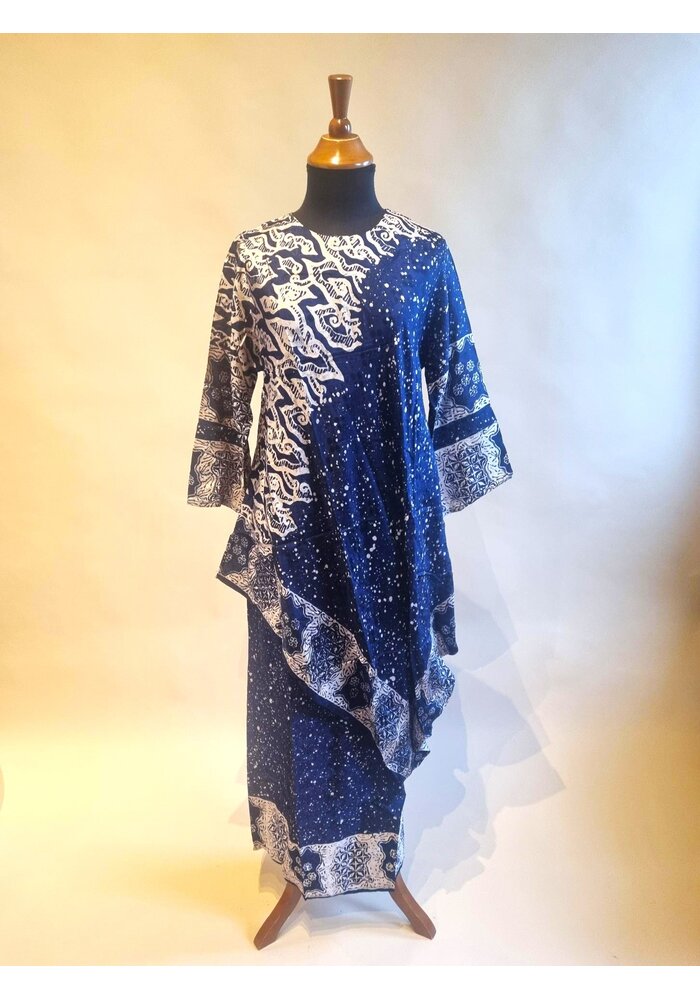 Set batik tuniek navy blue