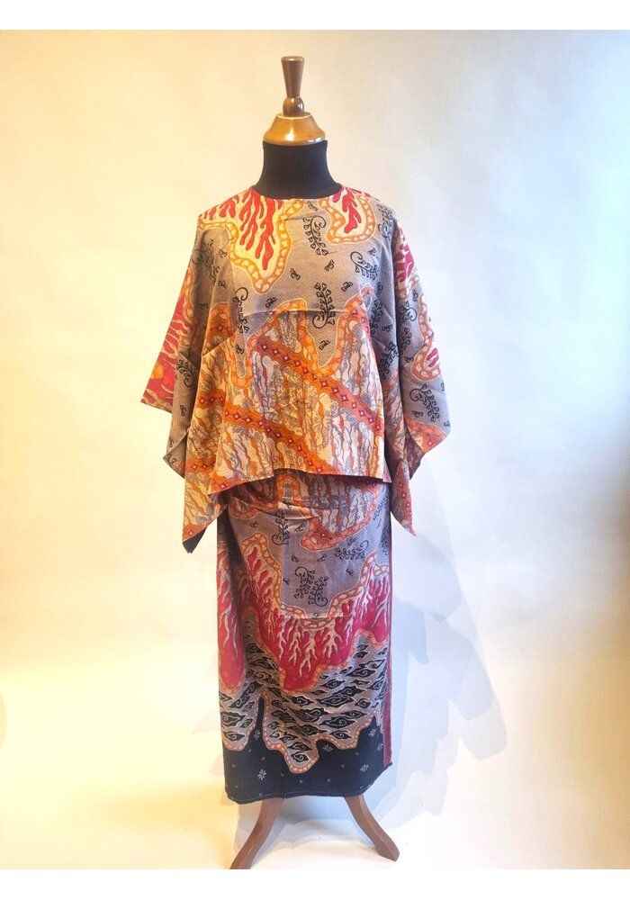 Set batik tuniek terracotta