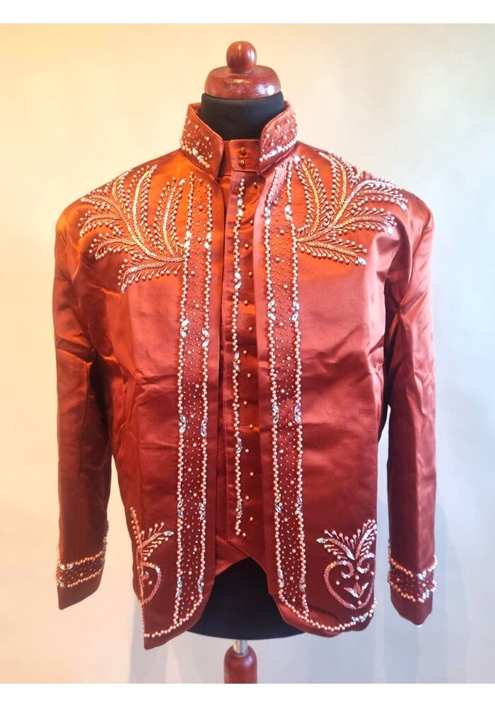 Kostuum 2-delig in terracotta kleur