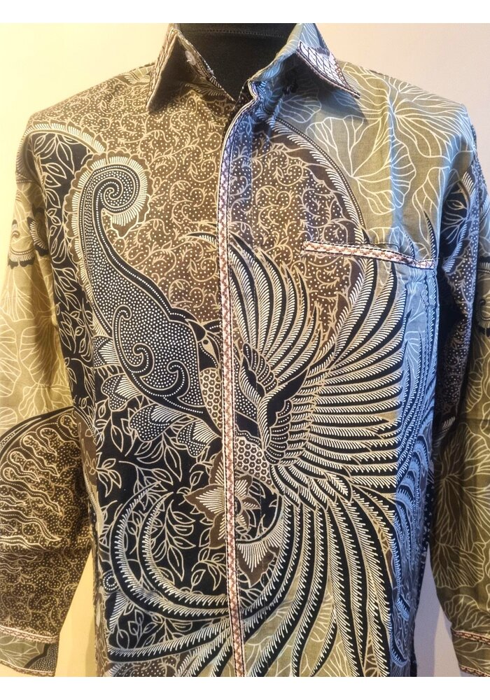 Batik overhemd lange mouw 1605-02