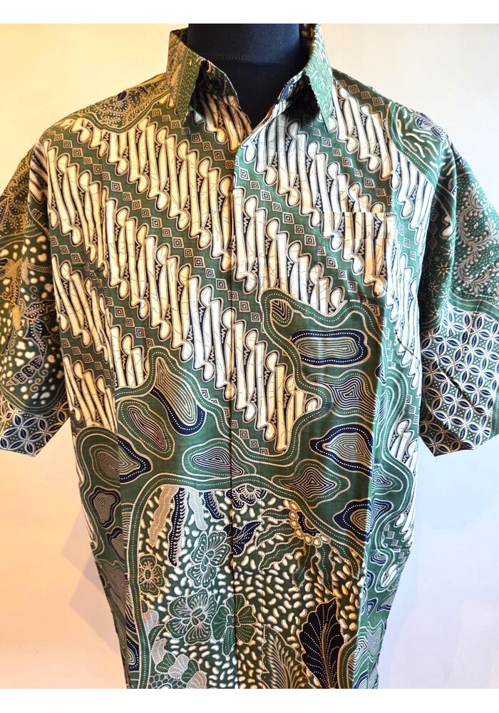 Batik overhemd korte mouw 2405-03