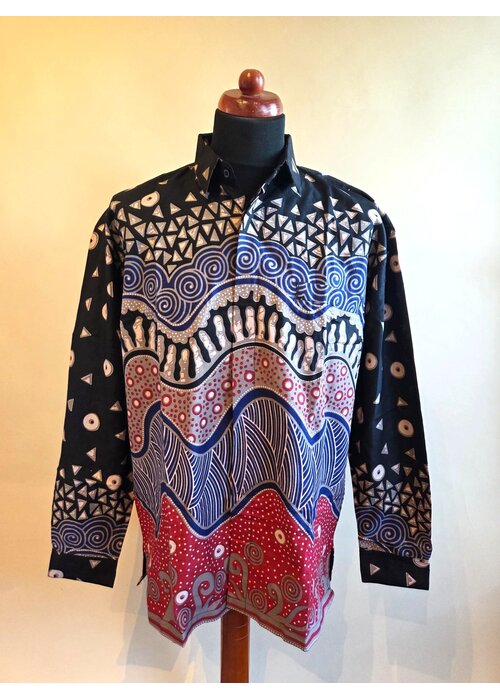 Batik overhemd lange mouw 2405-06