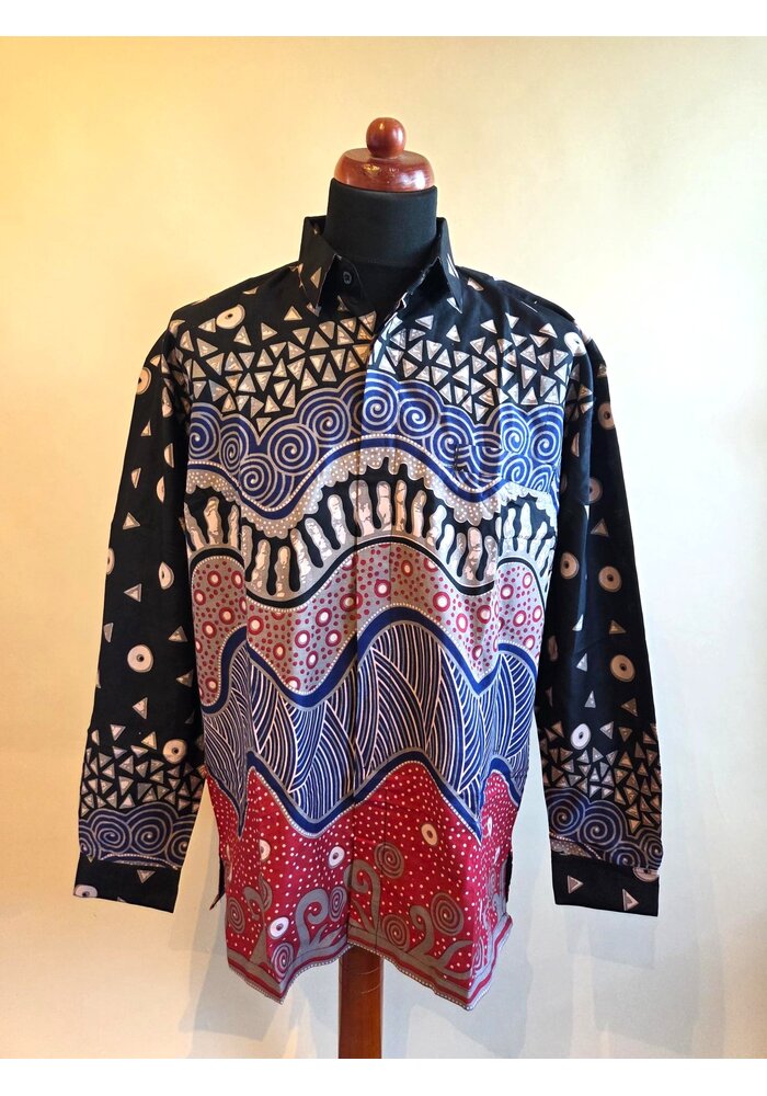 Batik overhemd lange mouw 2405-06