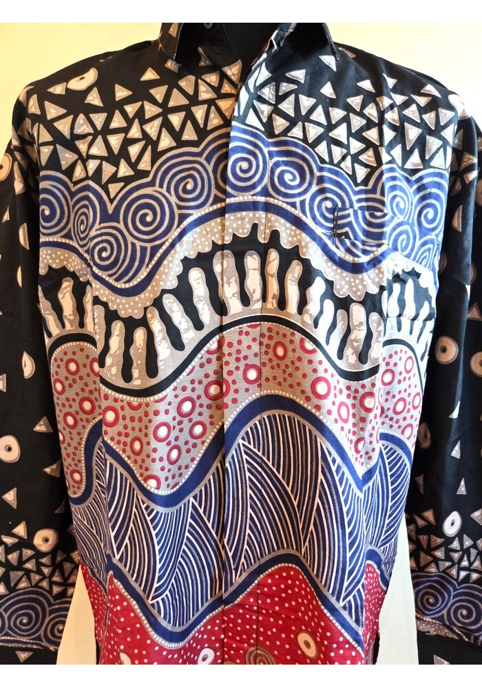 Batik overhemd lange mouw 2405-06