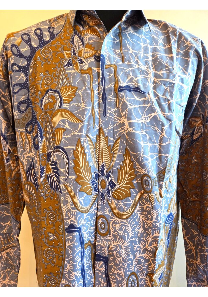 Batik overhemd lange mouw 2405-08