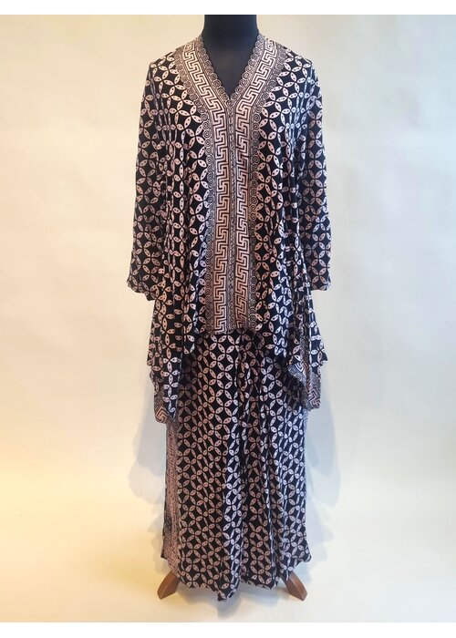 Set batik tuniek kawung met bijpassende broek