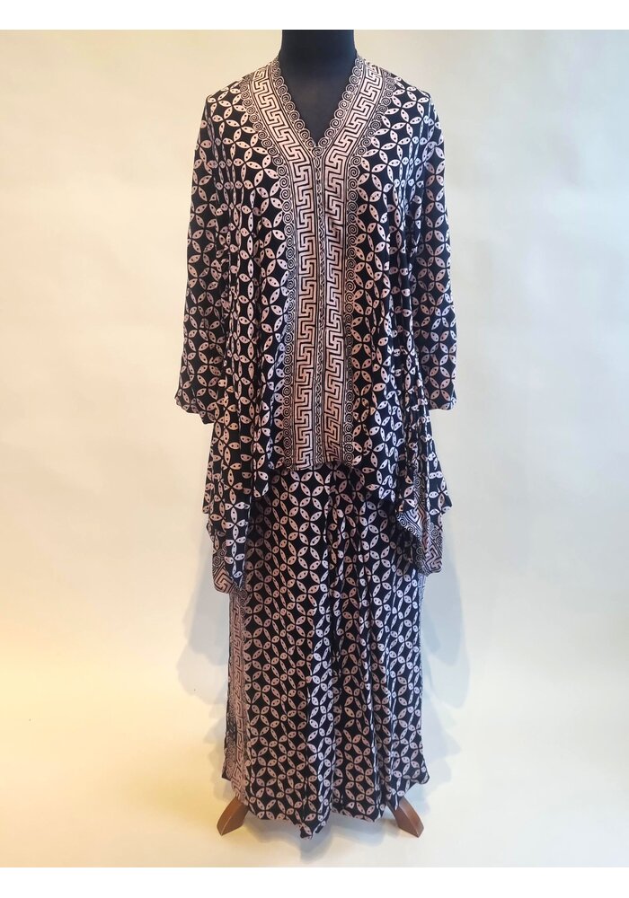 Set batik tuniek kawung met bijpassende broek