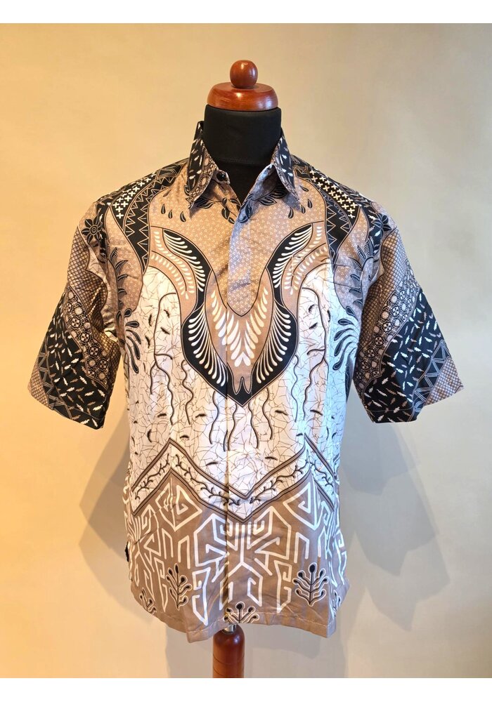 Batik overhemd korte mouw 1007-01