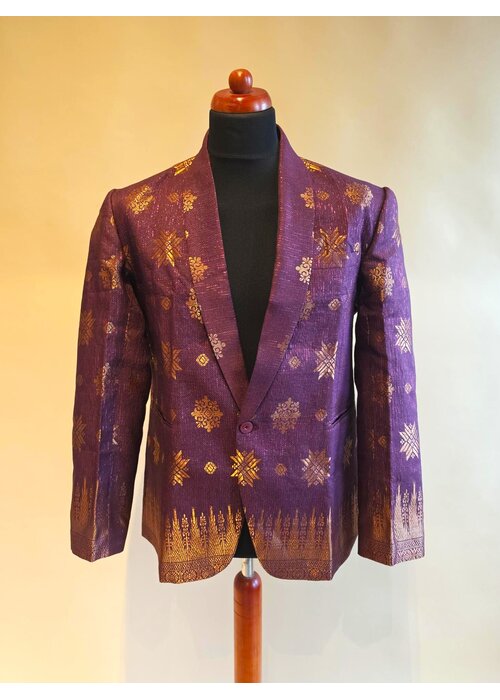 Songket pak bordeaux