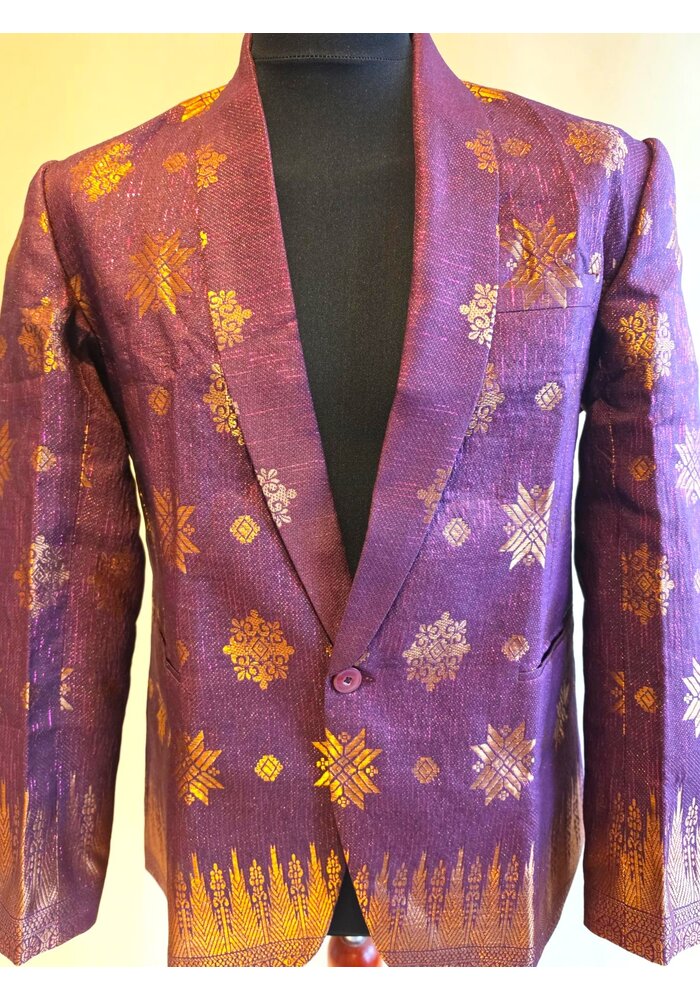 Songket pak bordeaux