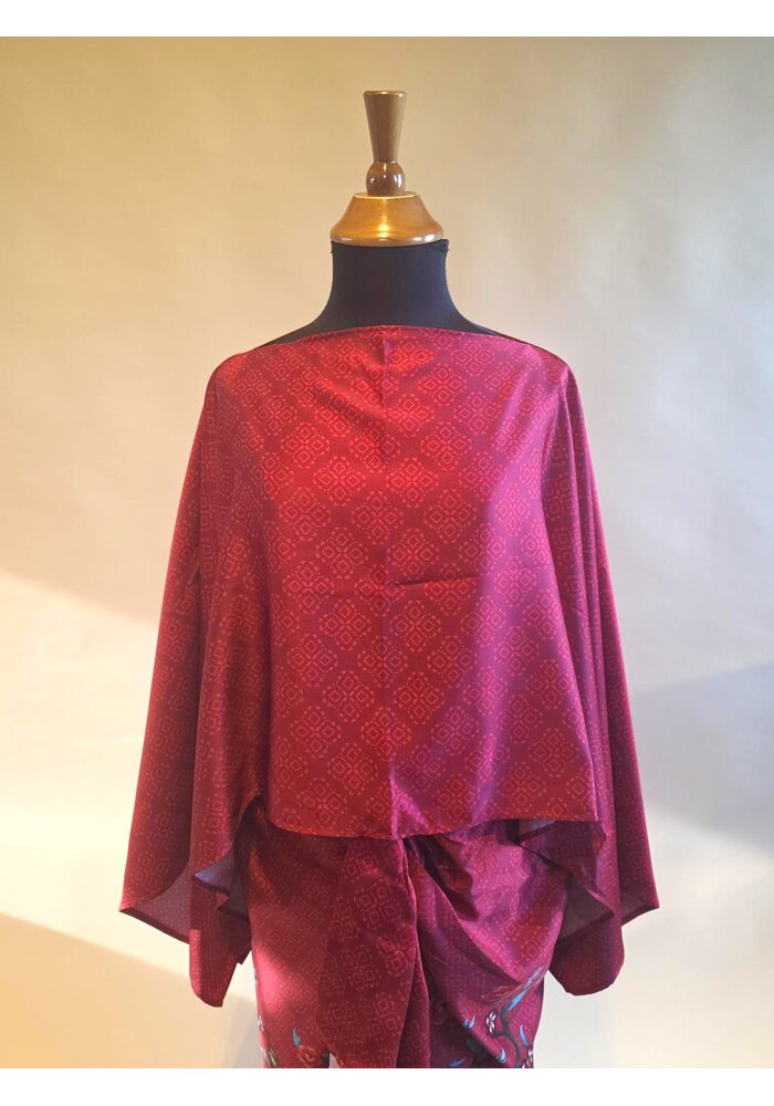 Set tuniek bordeaux rood met bijpassende rok