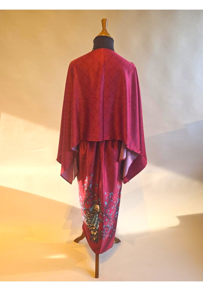 Set tuniek bordeaux rood met bijpassende rok