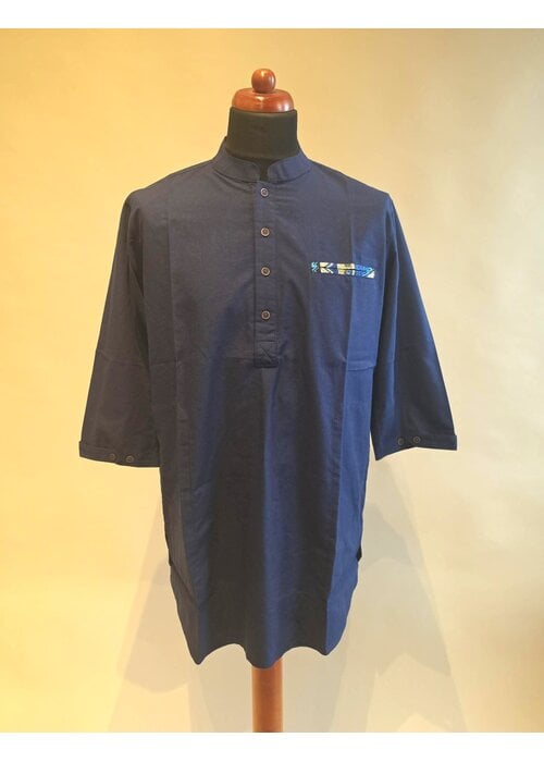Overhemd navy blue 3/4 mouw